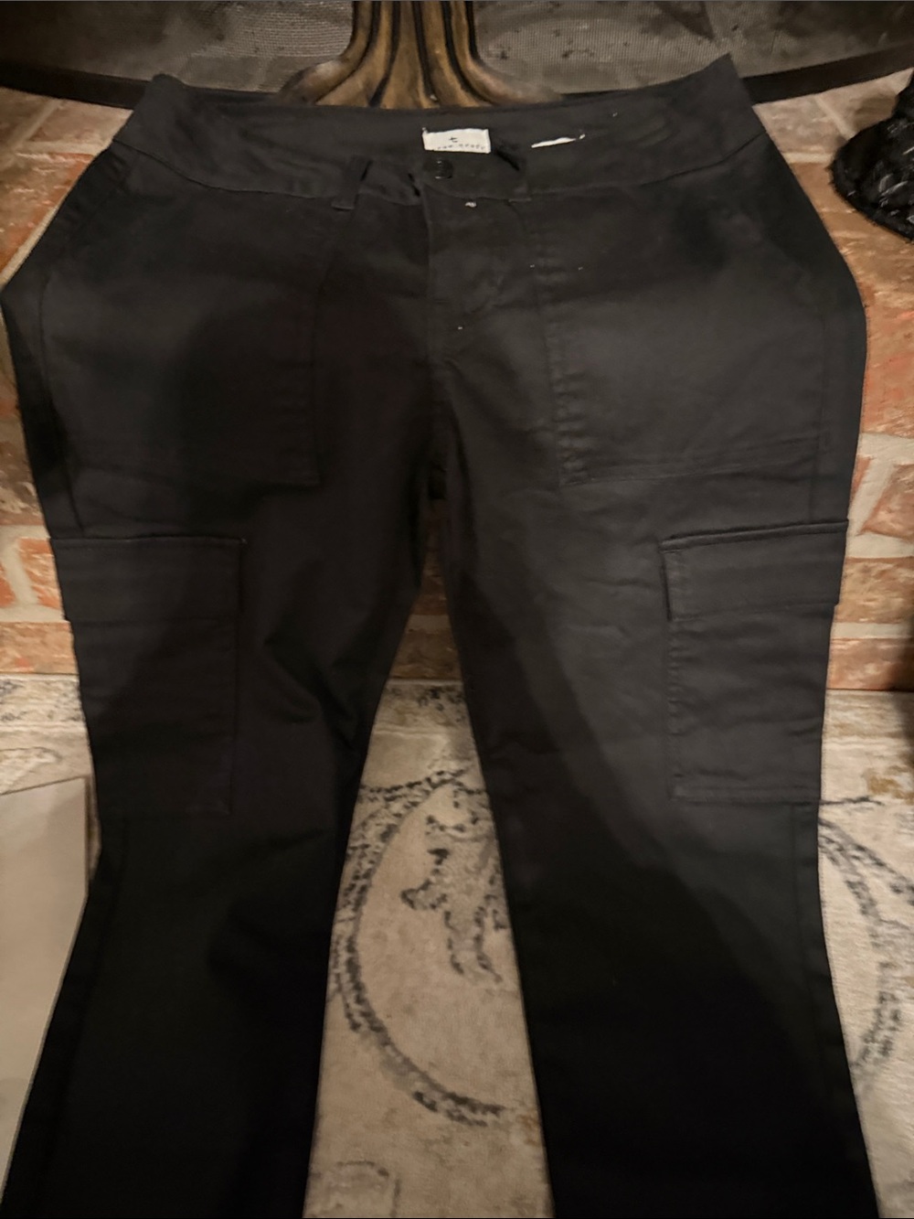 True Craft Black Cargo Skinny Pants Size 10 Utility Pocket Stretch Style